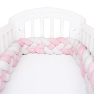 2m Tour De Lit B&eacute;b&eacute; Coussin Serpent Tress&eacute; Pare-Chocs Velours Protection Des Bords Douce Pour Les Nouveau-N&eacute;s Lit Sommeil-D - Neuf
