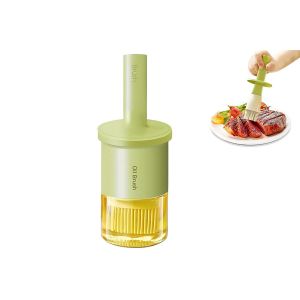 Flacon Distributeur D'huile Avec Goupillon Pour La Cuisine Et La P&acirc;tisserie - Vert - Neuf