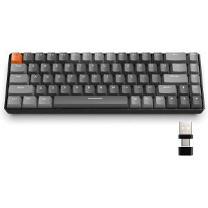 K68 60% Clavier De Jeu Mécanique Sans Fil,Bluetooth 5.0/2.4ghz Mini Clavier Compact 68 Touches Avec Récepteur Double Mode,Échangeable À Chaud,Interrupteur Rouge,Pour Pc,Mac,Ps4 (Gris Foncé) - Neuf
