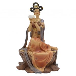 Hjlian Statue De Beaute Antique En Resine, Style Chinois Classique, Belle Femme, Figurine Pour Maison, Bureau, Hotel, Lotus - Neuf