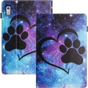 Naeryut-Housse Tablette Pour Lenovo Tab M9 9 Pouces Pu+Tpu Matérielle Coque Lenovo M9 Fonction Support Étui Protection Lenovo M9 Avec Porte Carte Patte De Chat Coeur - Neuf
