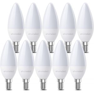 Kalanka-Ampoule Led E14, Ampoule Bougie 3.4w &iquest;&iquest;Quivalent &iquest;&iquest; Incandescence De 40w, Blanc Froid 6500k 470lm, Non-Dimmable, C37 Chandelier Ampoules Led, Lot De 10 - Neuf