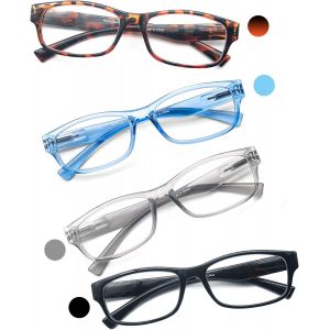 Un Paquet De 4 Lunettes De Lecture Pour Homme Et Femme Lunettes Loupe Leger Durable Branches A Ressort Confortable De Couleurs Melangees - Neuf