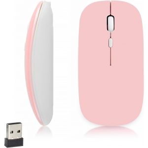 Souris Bluetooth sans Fil - Souris sans Fil silencieuse 1600 DPI r&eacute;glable, Bluetooth 5.2, l&eacute;g&egrave;re et Ergonomique, Compatible avec t&eacute;l&eacute;phone, Ordinateur, Tablette (Pile AA requise) - Neuf