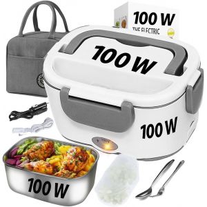 Ulteronixshop-Gamelle Chauffante, Lunch Box Chauffante &Eacute;lectrique Chauffe Plat, Boite Repas 12v24v220v 100 W Etanche R&eacute;chauffe Plat Bureau, Voiture, Camion Allume Cigare, Chantier,Sac Isotherme - Neuf