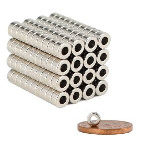Lot De 100 Aimants Ronds En Néodyme - Avec Trou De 2 Mm - 4 Mm X 2 Mm - Neuf