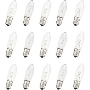 MeetUs Lot de 15 E10 AC 48V 3W Ampoule de Bougie,Blanc Chaud 2700K,E10 Petite Base à Vis,Top Candles Ampoule Remplacer,pour Fairy Lights,Chandelier,Arche Lumineuse,Guirlandes de Noë (48V) - Neuf