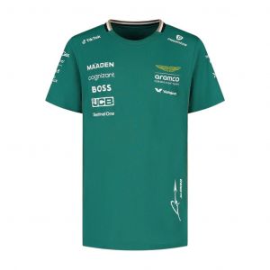 T-Shirt Enfant Aston Martin F1 Fernando Alonso Team - Vert - Neuf