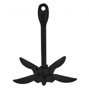 XYONG Grappin d'ancrage pliable 4 branches 1,5 kg en acier au carbone, accessoire pour kayak et canoe, noir (acier au carbone) - Neuf