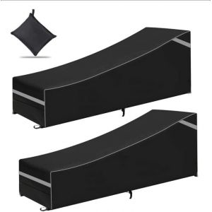 Letnerny-2pcs Housse De Cha Longue De Jardin, 200 X 75 X 40/70 Cm Housse De Cha Longue De Jardin Imperm¿¿Able Et Coupe-Vent En Tissu Oxford 210d Pour Cha Longue Pour Cha Longue De Soleil - Neuf
