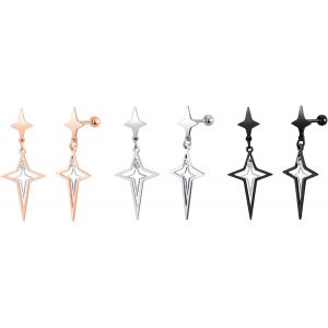 Kal-Boucles D'oreilles Étoile De Noël En Acier Inoxydable Pour Femmes Hommes Fashion Pendantes D'oreilles D'étoiles Boucle D'oreille Créatif Bijoux Fantaisie Décoration Adolescent - Neuf