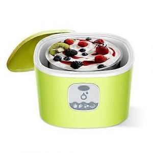 Yaourtiere multifonction avec cuve en acier inoxydable, controle constant de la temperature et affichage LED pour yaourt et fromage, verte - Neuf