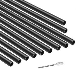 Lot de 101 Balustres pour Escalier-Duoku-Barreaux de S&eacute;curit&eacute; en Aluminium 19x813 mm-Tiges Rondes Creuses en M&eacute;tal-Noir - Neuf