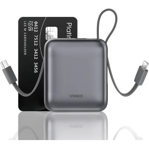 Small Portable Charger, 10000Mah Fast Charging, Mini Power Bank With Built-In Lighting And Usb C Cable, Led Display, Travel Essential Battery Compatible With Iphone, Samsung - Neuf