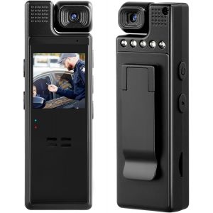 Subzonal-Cam&eacute;ra Corporelle Fhd 1080p Avec Carte 64 Go, Objectif Rotatif &Agrave; 180&deg; Vision Nocturne Mini Cam&eacute;ra Portable Avec Audio Et Vid&eacute;o Id&eacute;ales Pour Civils , Enregistreur D'action Sportive En Ext&eacute;rie - Neuf