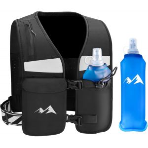 Jexnovashop-Gilet Hydratation Running Femme Et Homme, L&eacute;ger Et R&eacute;fl&eacute;chissant, Gilet Course &Agrave; Pied Avec Bouteille D'eau 500 Ml, Sac &Agrave; Dos Trail R&eacute;glable Pour Marathon, Randonn&eacute;e, Cyclisme, Plein Air - Neuf