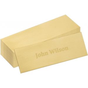 KALANKA-25Pcs Plaque Grav&eacute;e Acier Inoxydable Plaque Boite aux Lettres Autocollante 76x25mm &Eacute;tiquette de Personnalisables Dor&eacute; Plaque Grav&eacute;e pour Nom Personnaliser Plaque de Porte Sonnette de Porte - Neuf