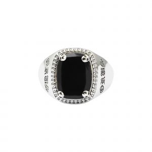 Chevalière Argent Homme Onyx Noir Cavalier D'enfer - Neuf