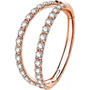 Body Piercing Piercing Nez Anneaux 20g Piercing Conch Double Ligne Avec Cz Acier Chirurgical 316l Piercing Piercing Oreille Cartilage Hoop Piercing Daith Septum Tragus Pour Femme Homme.[X1525] - Neuf