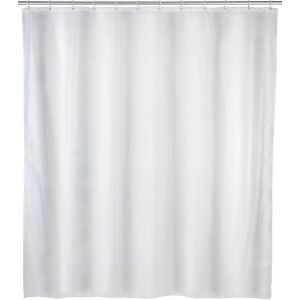 Rideau de douche,rideau textile blanc avec effet anti-moisissure pour la salle de bain,lavable,résistant à l'eau,avec anneaux pour la fixation à la rampe de douche, - Neuf