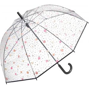 - Parapluie Transparent Cloche &agrave; Pois - Diam&egrave;tre 95 cm - Parapluie Femme Solide - Ouvre-Manuellement - Imperm&eacute;able - Neuf
