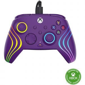 Turtle Beach Afterglow Wave Controller Violet Manette de jeu RGB filaire - Licence pour Xbox Series XS, Xbox One et Windows - Boutons programmables, gachettes &agrave; effet Hall, commandes audio - Neuf