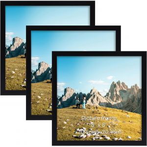 Lot de 3 Cadre Photo 10x15 cm Noir, Élégant Cadre 10x15 en PVC - Pour le Bureau, le Salon et la Chambre à Coucher, Affichage Mural ou Sur Table - Neuf