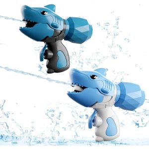 Kal-Pistolets &Agrave; Eau, 2 Pi&egrave;ces Jouet Pistolet &Agrave; Eau, Requin Pistolets &Agrave; Eau Pour Enfant, Puissant Pistolet &Agrave; Eau Avec Longue Port&eacute;e 8-10 M&egrave;tres, Pour Les Plein Air, Piscine, Plage &iquest;Conception De Requi - Neuf