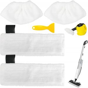 PATB-Bonnettes Microfibre Rechange pour Aspirateur Vapeur 4 Pcs Chiffons Microfibre pour Karcher Accessoires pour Buse de Sol Nettoyeurs Balai Vapeur EasyFix SC1 SC2 SC3 SC4 SC5 - Neuf