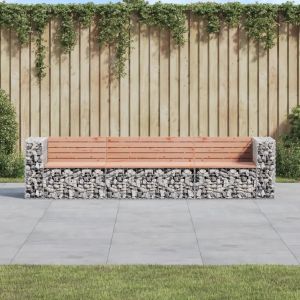 Prolenta Premium - Banc Jardin Design Gabion 287x71x65,5 Cm Bois Massif De Douglas - Neuf