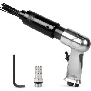 MEVRONISSHOP-Nettoyeur de Rouille &agrave; Aiguilles Air Comprim&eacute; 3000 tr/min avec 19 Aiguilles &Oslash; 3mm Outil de D&eacute;rouillage - Neuf