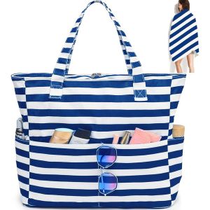 SHIBA-Grand sac de plage avec fermeture éclair pour femme - Imperméable - Sac de transport - Sac de transport - Sac de transport -[1 - Neuf