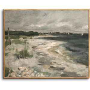 ERYI-Cadre Decoration Murale Bois, Vintage Impression Sur Toile, 20X25 Cm Tableau Decoration Murale Chambre Paysage De Bord Mer Classique, Décoration De Salon Salle De Bain Maison Décorations - Neuf