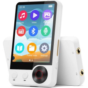 pengwushop-Lecteur Mp3 128 Go Avec Écran Tactile Complet De 2.4"", Lecteur De Musique Bluetooth 5.3, Lecteur Musical Sport Hifi Audio En Métal Avec Deux Ports Pour Écouteurs, Haut-Parleur, Radio Fm, E - Neuf