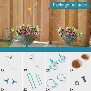 2x Planter Planter Stand Decorative Flowerpot Rack pour Party Home Park Lawn - Neuf