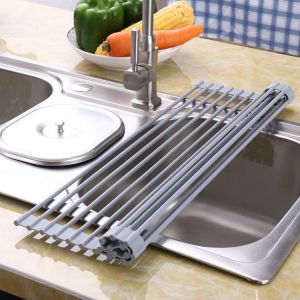 Égouttoir À Vaisselle, Égouttoir À Vaisselle Enroulable, Égouttoir À Vaisselle De Cuisine, Égouttoir À Vaisselle En Acier Inoxydable, Égouttoir À Vaisselle Pliable - Neuf