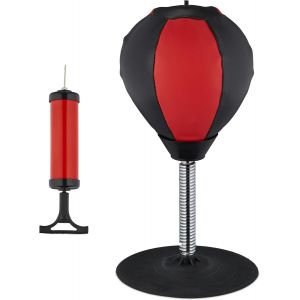 Punching-Ball De Table, Mini Sac De Frappe Pour Le Bureau, Soulager Le Stress, Ballon Poire Boxe, Noir/Rouge - Neuf