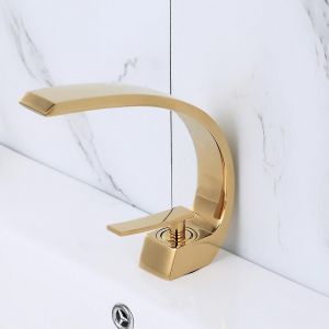 Robinet mitigeur à bec verseur pour cuisine, salle de bain, évier mural monotrou, mitigeur de lavabo, robinet d'eau froide et chaude - Neuf