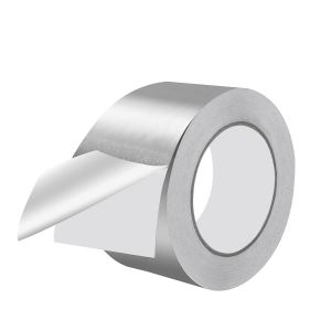 KALANKA-1 Rouleau de Ruban Aluminium 75 mm x 50 m Ruban Adhésif Alu Autocollant Argenté Résistant à la Chaleur pour Isolation de Tuyaux et Climatisation - Neuf
