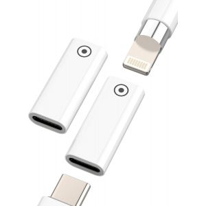 Eryi-Adaptateur Usb C Femelle Vers Lightning Femelle Chargeur Pour Apple Pencil 1ère Génération(Lot De2) Pour Ipad Stylet Mine Pour Iphone Génération 1ere Pen Rechange Charge Jack Connecteurs Accesso - Neuf