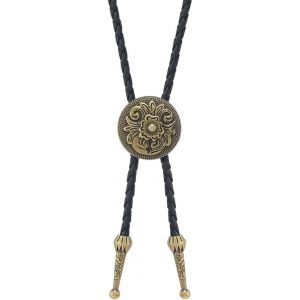 Meimie-Cravate Homme,Cravate Femme,Bolo Tie Cowboy,Bolo En Cuir Pour Hommes Et Femmes,Bolo Tie Collier Vintage Pendentif Costume Accessoires Pour Chemise,Costume,Vêtements De Loisirs,Bronze - Neuf