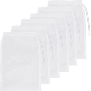 Asfasfq-Lot De 6 Sacs Filtrants Pour Aquarium22,9 X 12,7 Cm Filet En Maille Fine À Haut Débit Avec Fermeture Éclair En Plastique Pour Boules Biologiques Trou En Maille De 0,2 Mm Blanc - Neuf