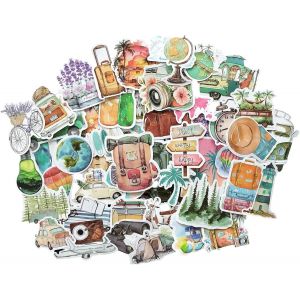 Gommettes Autocollantes Scrapbooking Materiel Autocollant Voyage Stickers Scrapbooking Autocollant Aesthetic Autocollant Ordinateur Portable Autocollant Valise Journaling Accessoires Stickers Agenda - Neuf