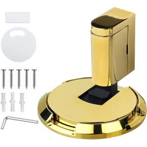 LETNERNY-But&eacute;e De Porte M&eacute;canique Noire Pour Bas De Porte, Hauteur R&eacute;glable Pour Int&eacute;rieur, But&eacute;e De Porte Magn&eacute;tique, But&eacute;e De Porte Au Sol R&eacute;sistante Au Vent Avec Vis Et Adh&eacute;sif (Dor&eacute;e) - Neuf