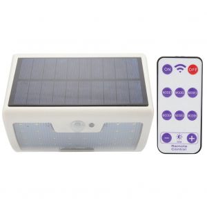HJLIAN Applique murale solaire 40 LED avec detecteur de presence humaine et telecommande Blanc + Blanc - Neuf