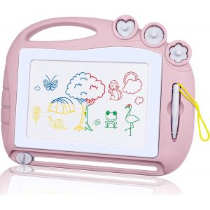 ERYI-Ardoise Magique Jouet, Dessin Magnetique Peinture Écriture Croquis Multicolore Planche Colorée Effaçable Pour Enfant Avec 3 Tampons Et 1 Stylo-Cadeaux D'Anniversaire De Noël - À Partir De 3 4 5 - Neuf