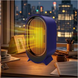 JGD-Chauffage D'appoint, 800W/1200W Deux Modes, Chauffage Rapide PTC, Equip&eacute; de Fonctions de Protection Contre la Surchauffe et Anti-D&eacute;versementConvient Pour le Bureau, le Salon et la Chambre - Neuf