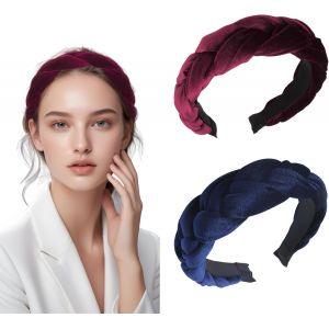 Serre Tete Maquillage,2 Pi&egrave;ces Serre Tete Femme Bandeaux Mode Pour Femmes,Bandeau Cheveux Femme Pour La Maison,L'ext&eacute;rieur,Le Sport Et Le Yoga(Rose,Gris) - Neuf