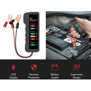 Testeur num&eacute;rique de batterie et d'alternateur BM310 12V avec indicateurs LED - Neuf
