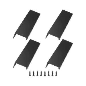 4 pcs Silver Finger Edge Pull Handle,poignée de tiroir incurvée dissimulée moderne avec un design en alliage d'aluminium durable - Neuf